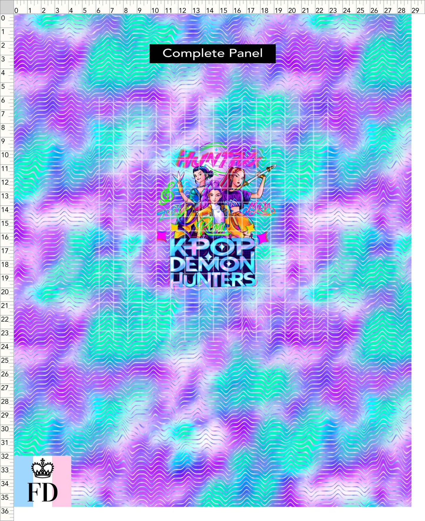 PREORDER - KPop Demon HuntrX - Panel - KPop DH - Aqua Lilac Waves - ADULT