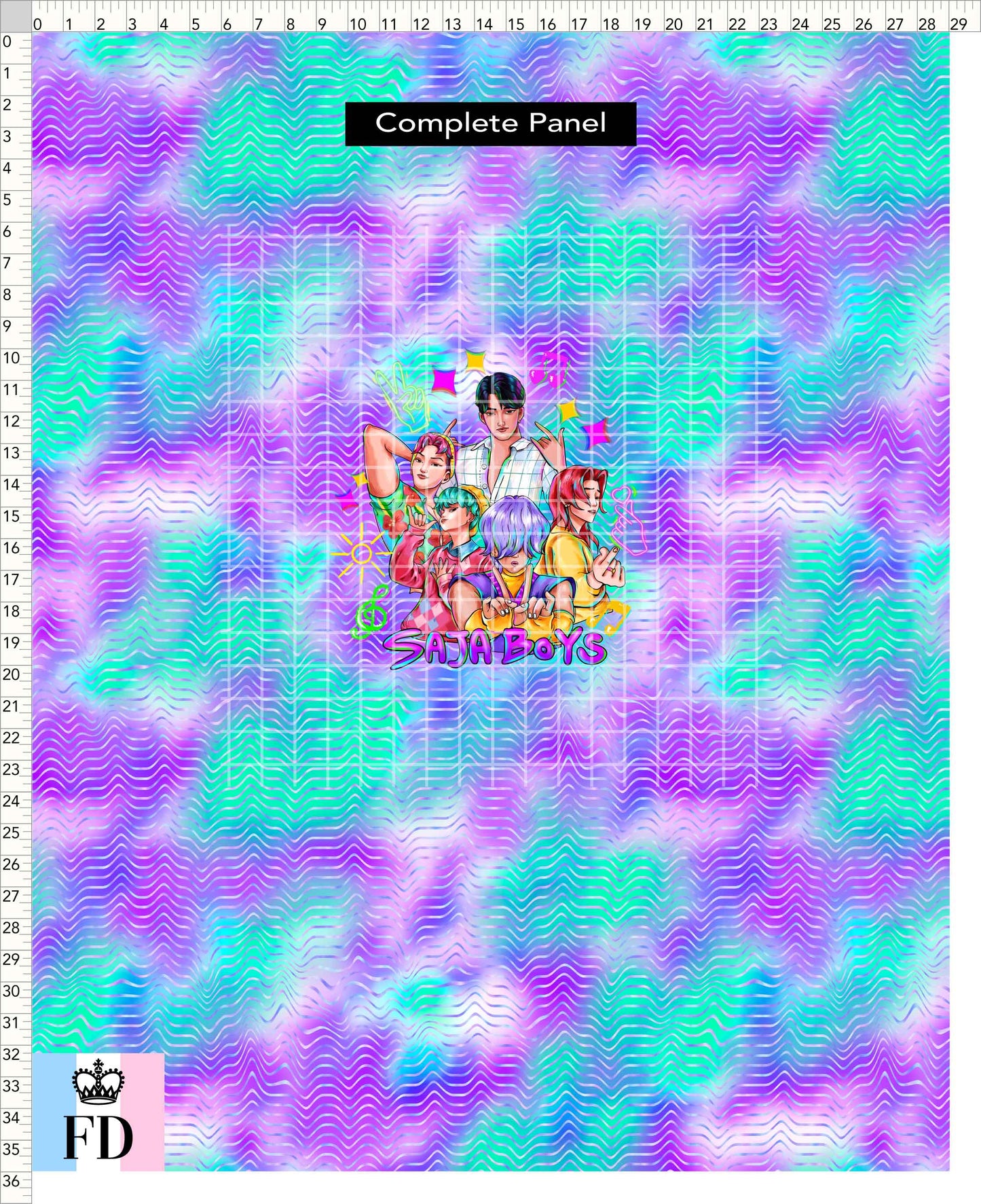 PREORDER - KPop Demon HuntrX - Panel - Saja - Aqua Lilac Waves - ADULT