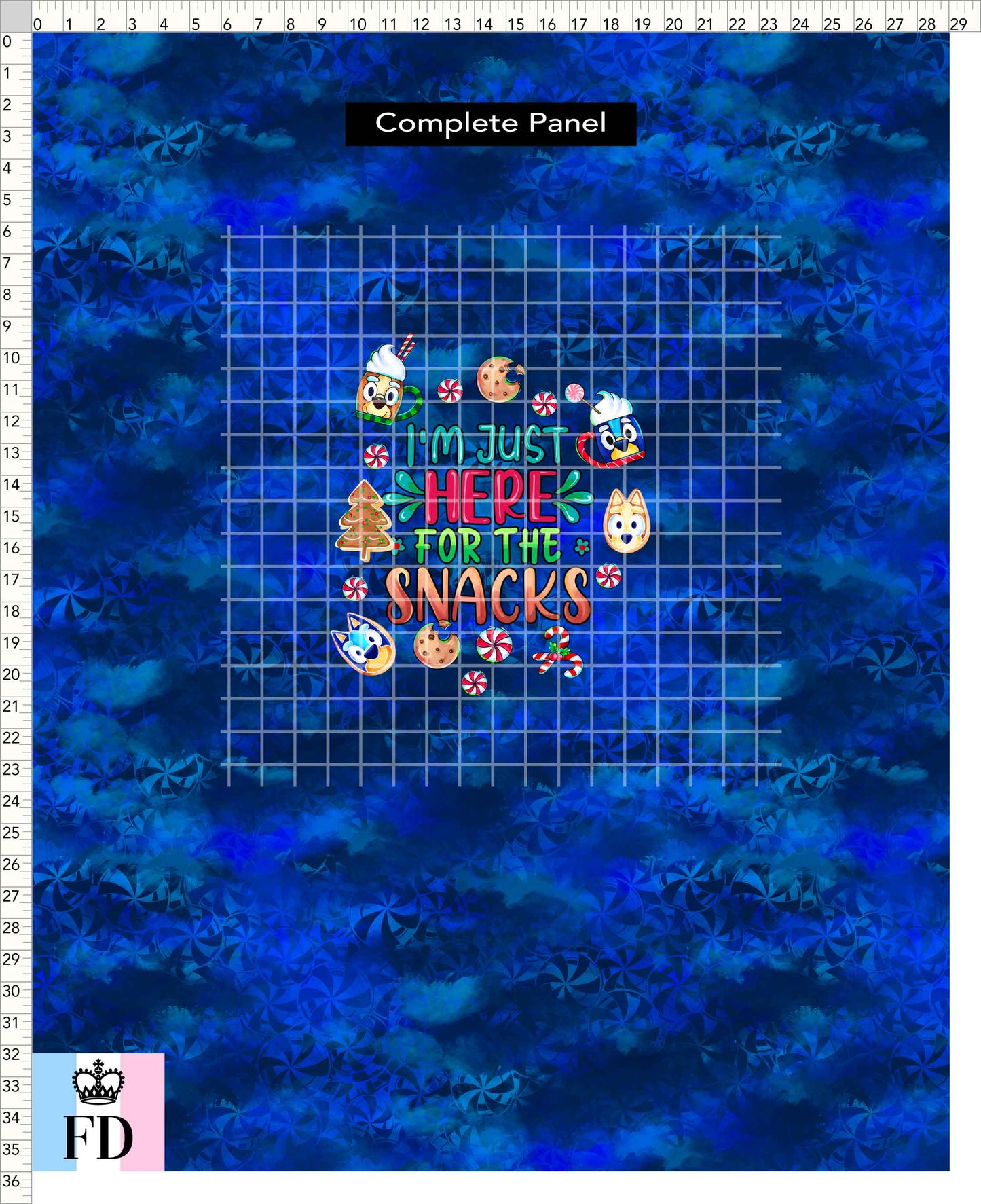 PREORDER - Christmas Wackadoo! - Panel - Snacks - Candy Blue - CHILD or ADULT