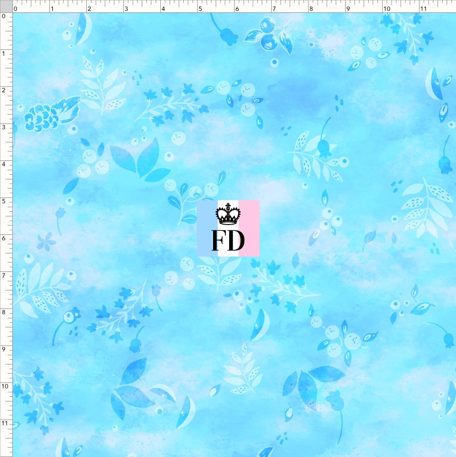 PREORDER - Short-Berry Friends - Background - Leaves Light Blue