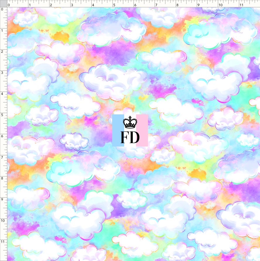 PREORDER - Rainbow Bears - Background - Clouds Colorful