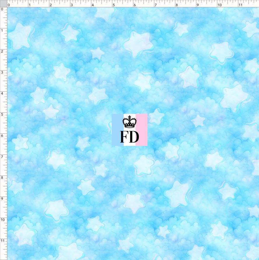 PREORDER - Rainbow Bears - Background - Stars Light Blue