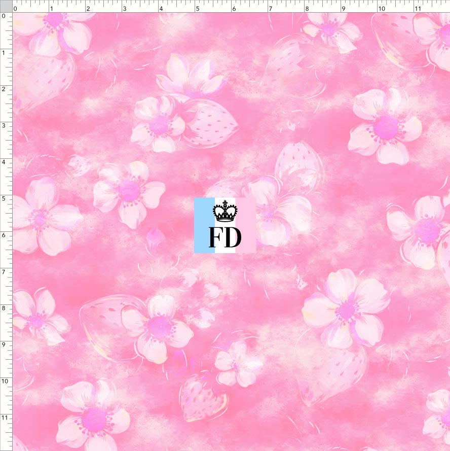 PREORDER - Short-Berry Friends - Background - Strawberries Pink