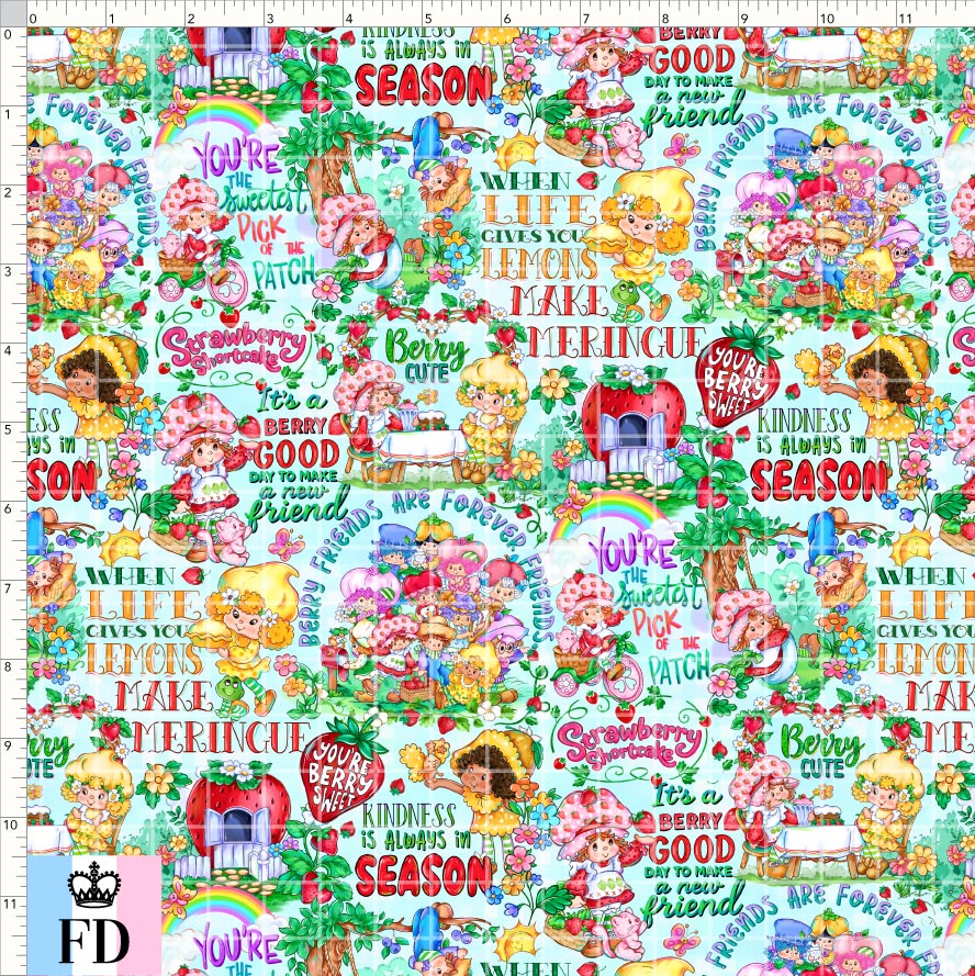 PREORDER - Short-Berry Friends - Berry Phrases - Aqua - SMALL SCALE