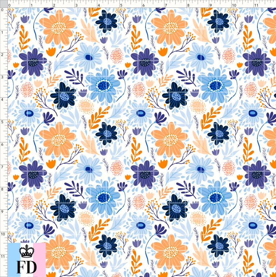 PREORDER - Flowers - Blue Orange Flowers