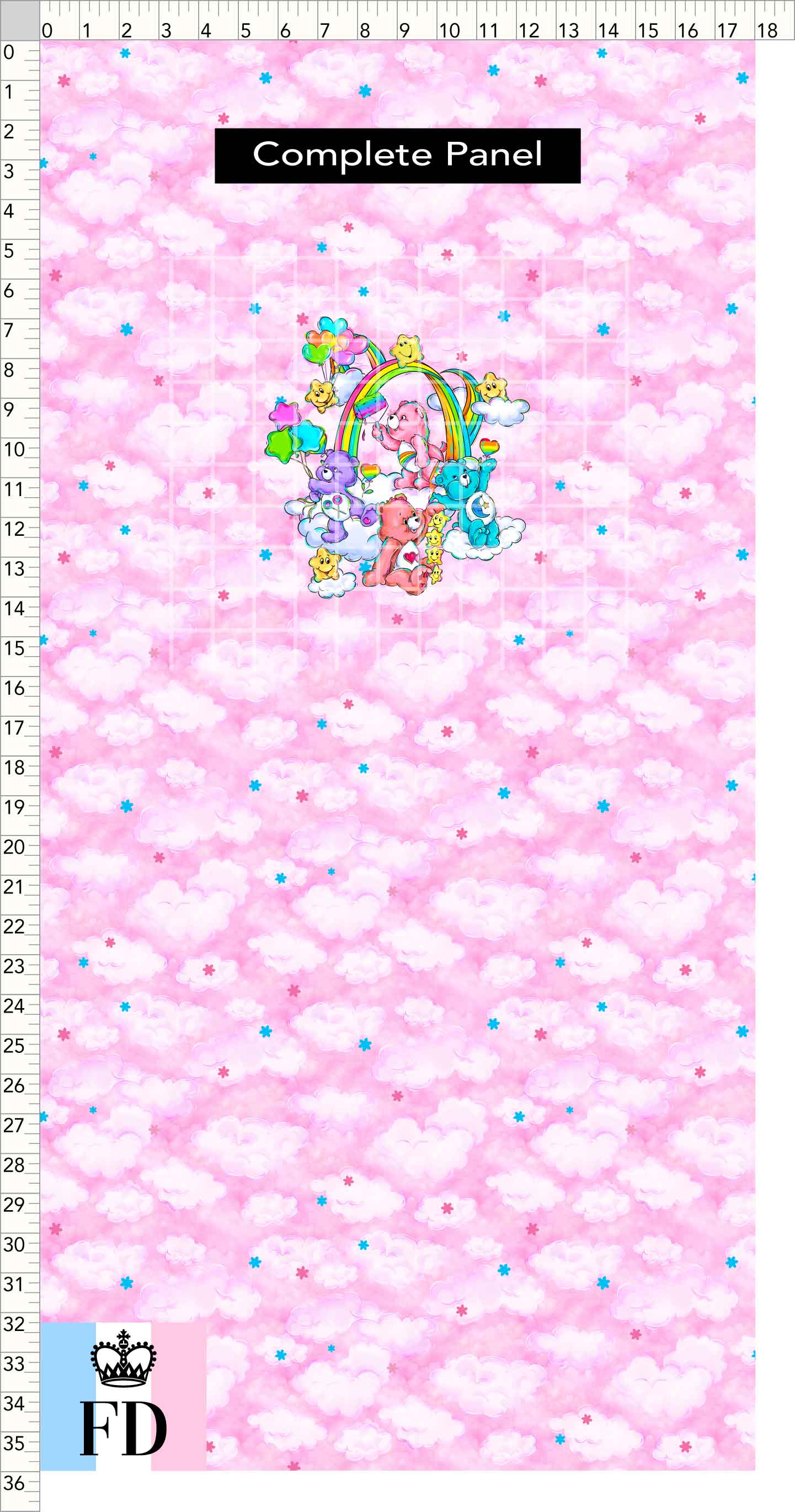 PREORDER - Rainbow Bears - Panel - Rainbow Bears - Clouds Pink - CHILD