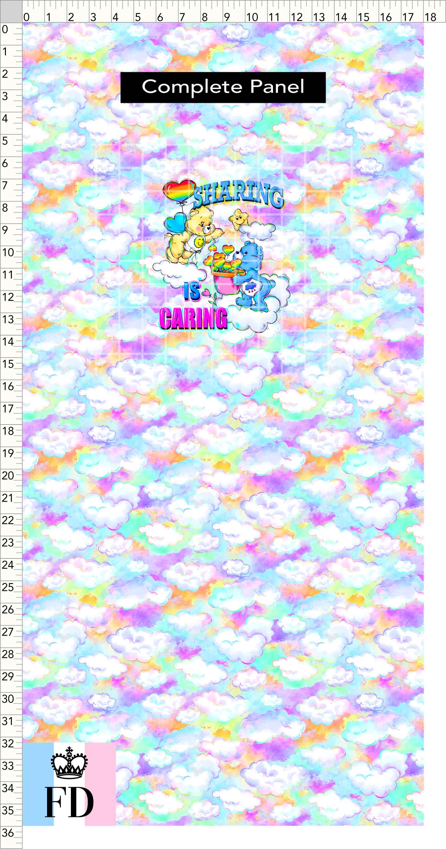 PREORDER - Rainbow Bears - Panel - Sharing - Clouds Colorful - CHILD