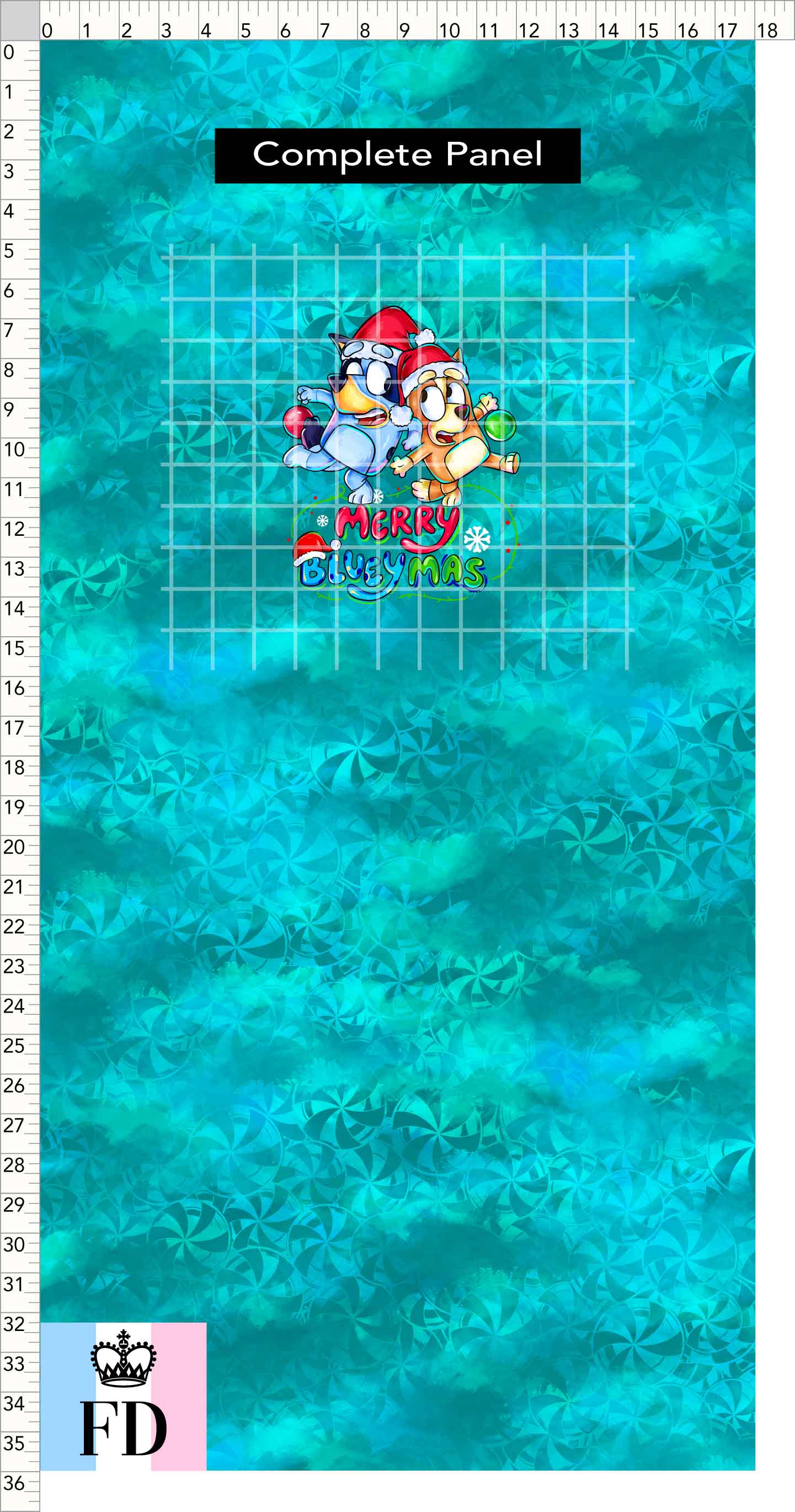 PREORDER - Christmas Wackadoo! - Panel - Blueymas - Candy Teal - CHILD or ADULT