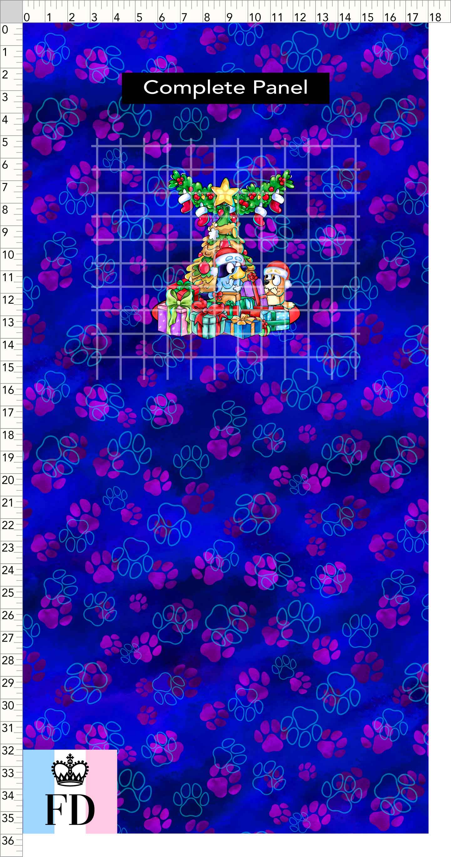 PREORDER - Christmas Wackadoo! - Panel - Gifts - Paws Blue - CHILD or ADULT