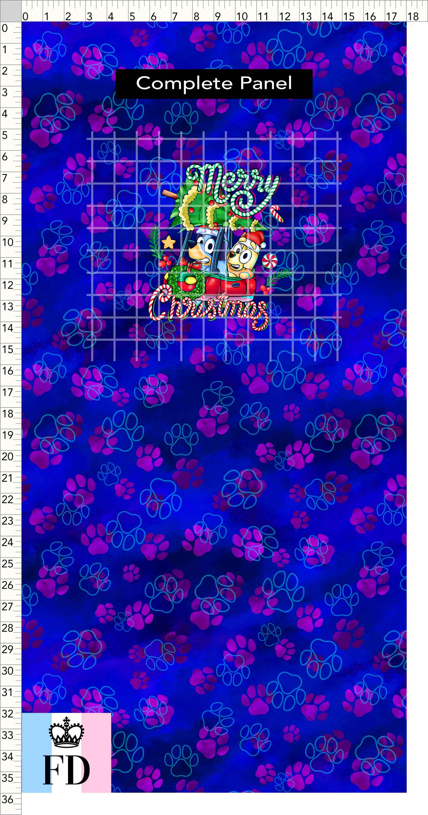 PREORDER - Christmas Wackadoo! - Panel - Merry Car - Paws Blue - CHILD or ADULT