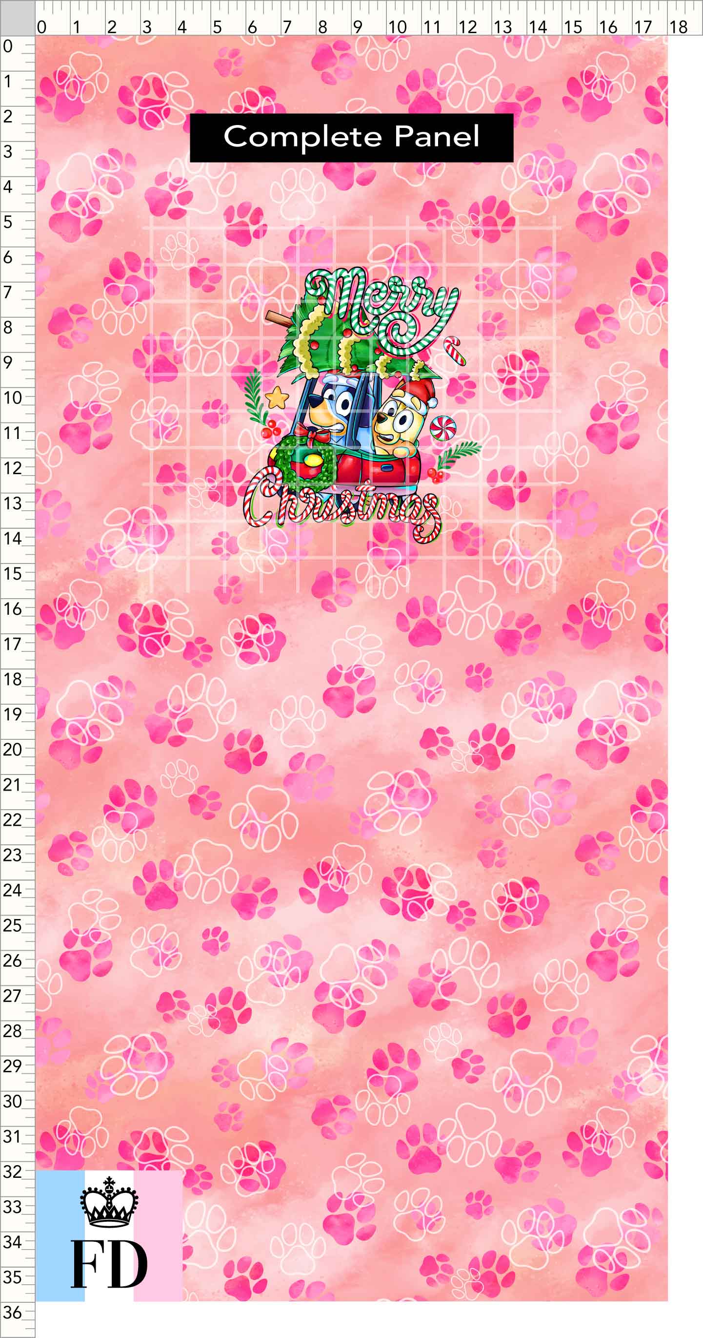 PREORDER - Christmas Wackadoo! - Panel - Paws Merry Car - Peach Pink - CHILD or ADULT