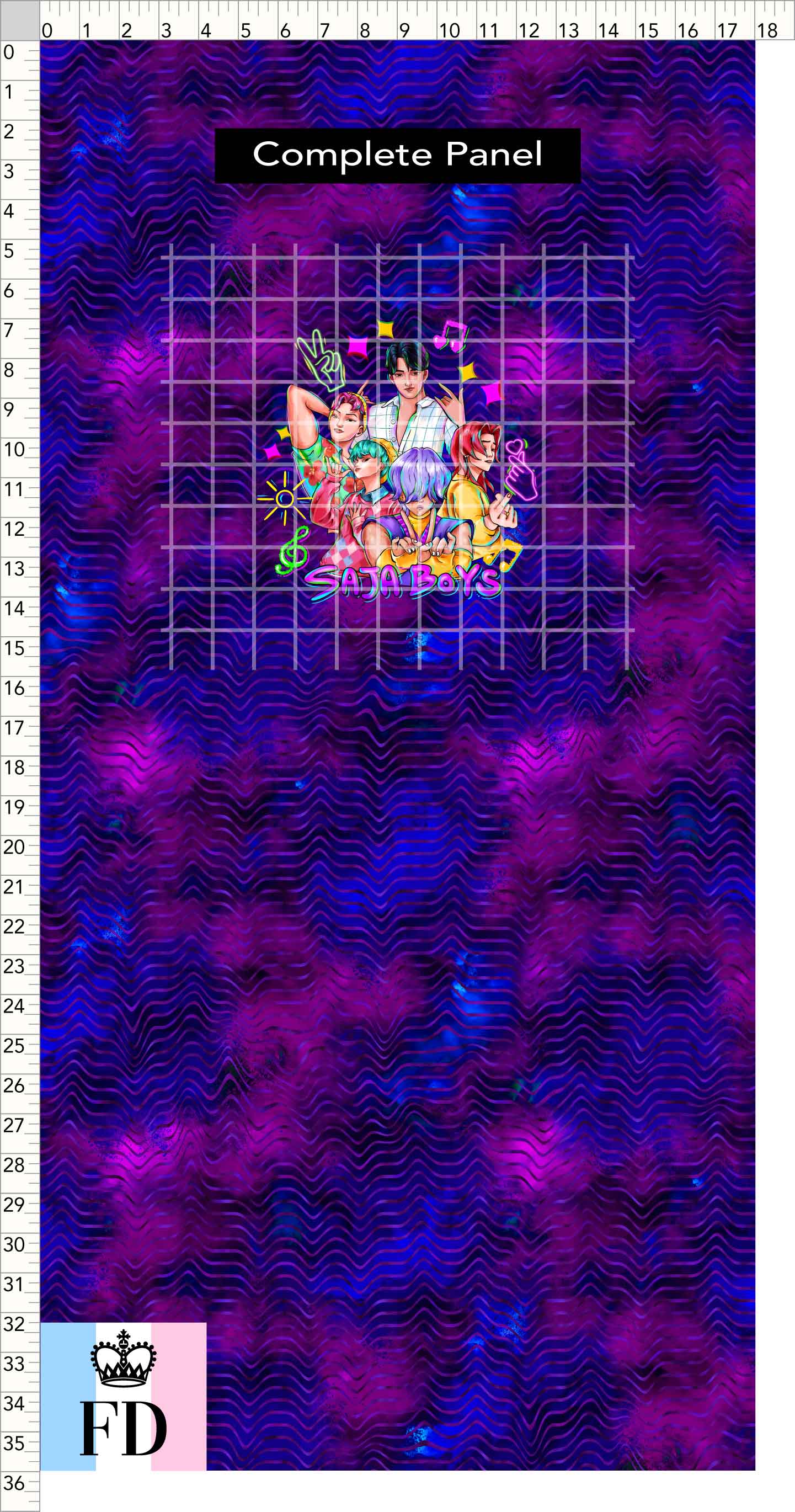 PREORDER - KPop Demon HuntrX - Panel - Saja - Blue Magenta Waves - CHILD