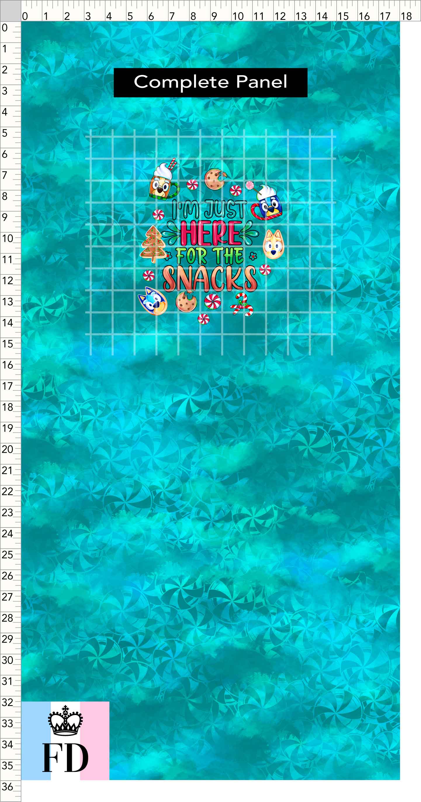 PREORDER - Christmas Wackadoo! - Panel - Snacks - Candy Teal - CHILD or ADULT