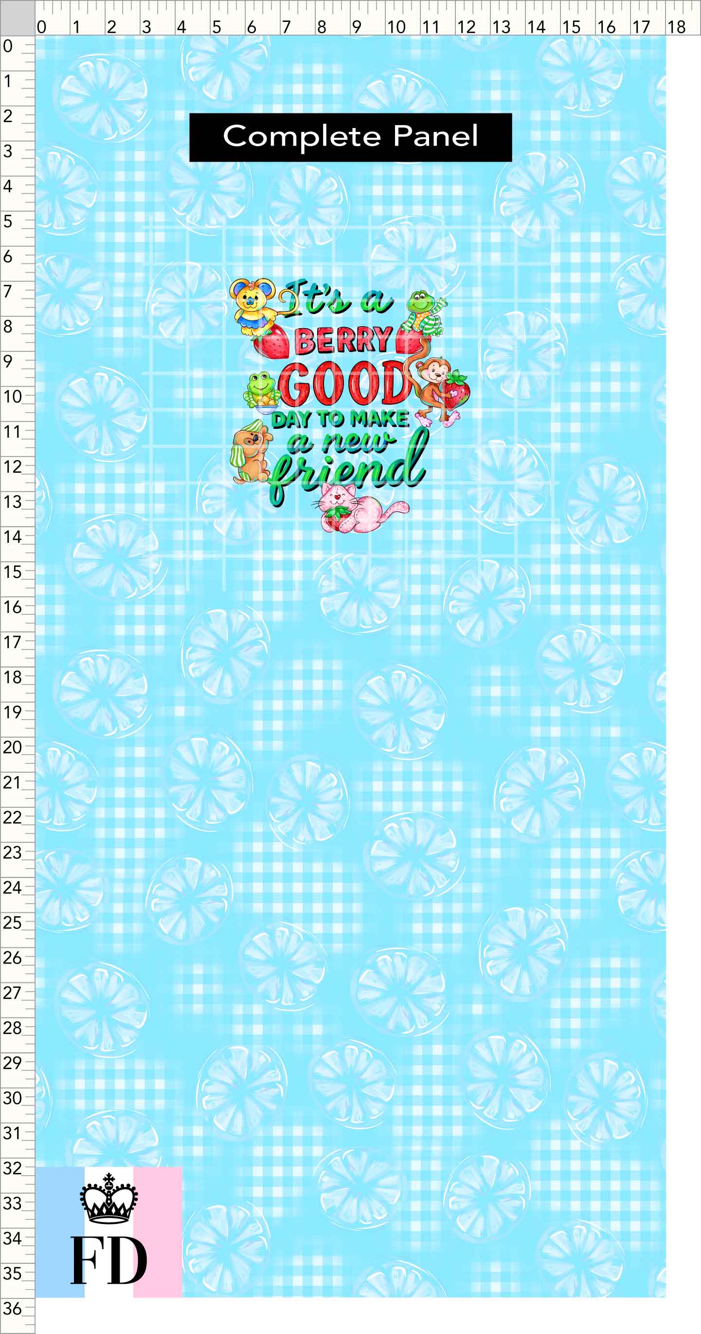 PREORDER - Short-Berry Friends - Panel - Berry Good Day - Lemons Light Blue - CHILD or ADULT