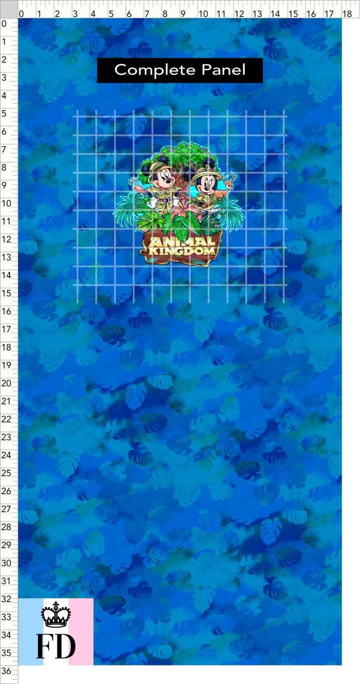 PREORDER - Safari Adventures - Panel - Mice AK - Leaves Blue - CHILD or ADULT