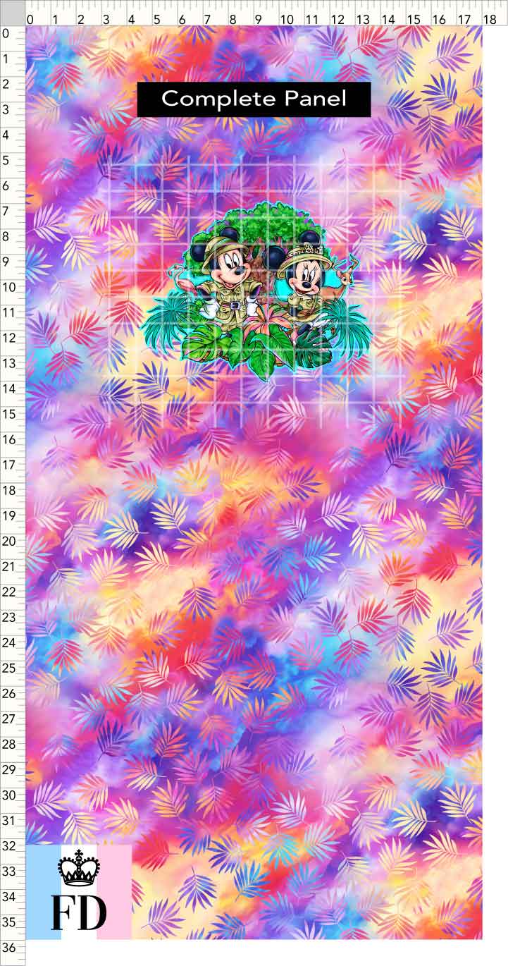 PREORDER - Safari Adventures - Panel - Safari Mice - Palms Colorful - CHILD or ADULT