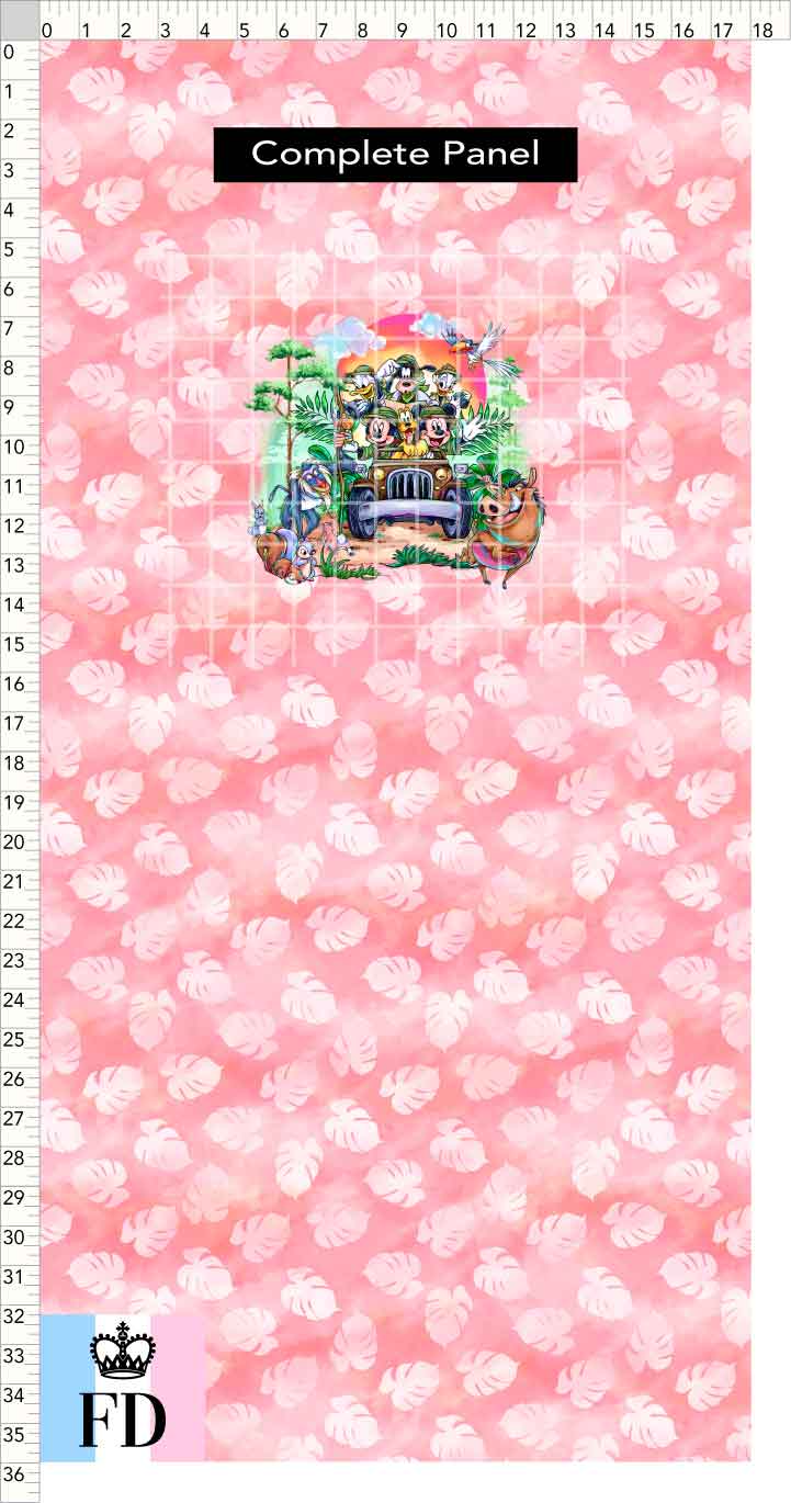 PREORDER - Safari Adventures - Panel - Safari Time - Leaves Rose - CHILD or ADULT