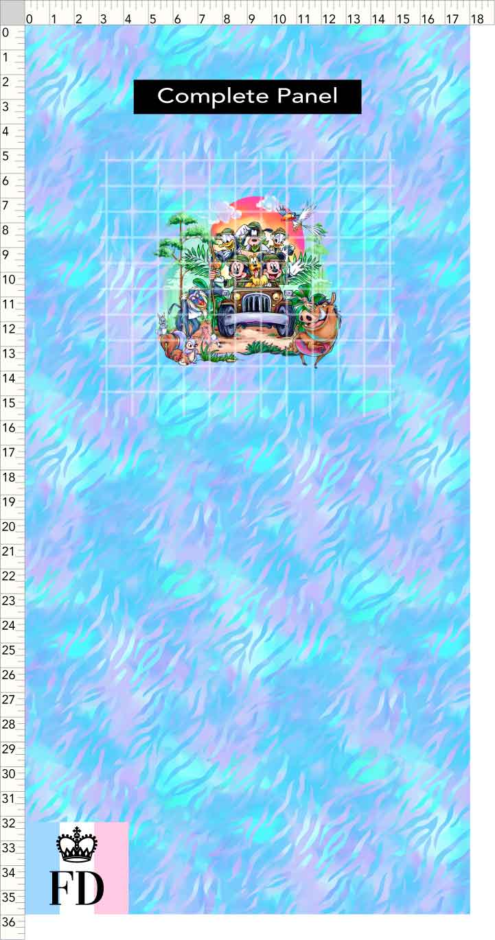 PREORDER - Safari Adventures - Panel - Safari Time - Zebra Light Blue Lilac - CHILD or ADULT