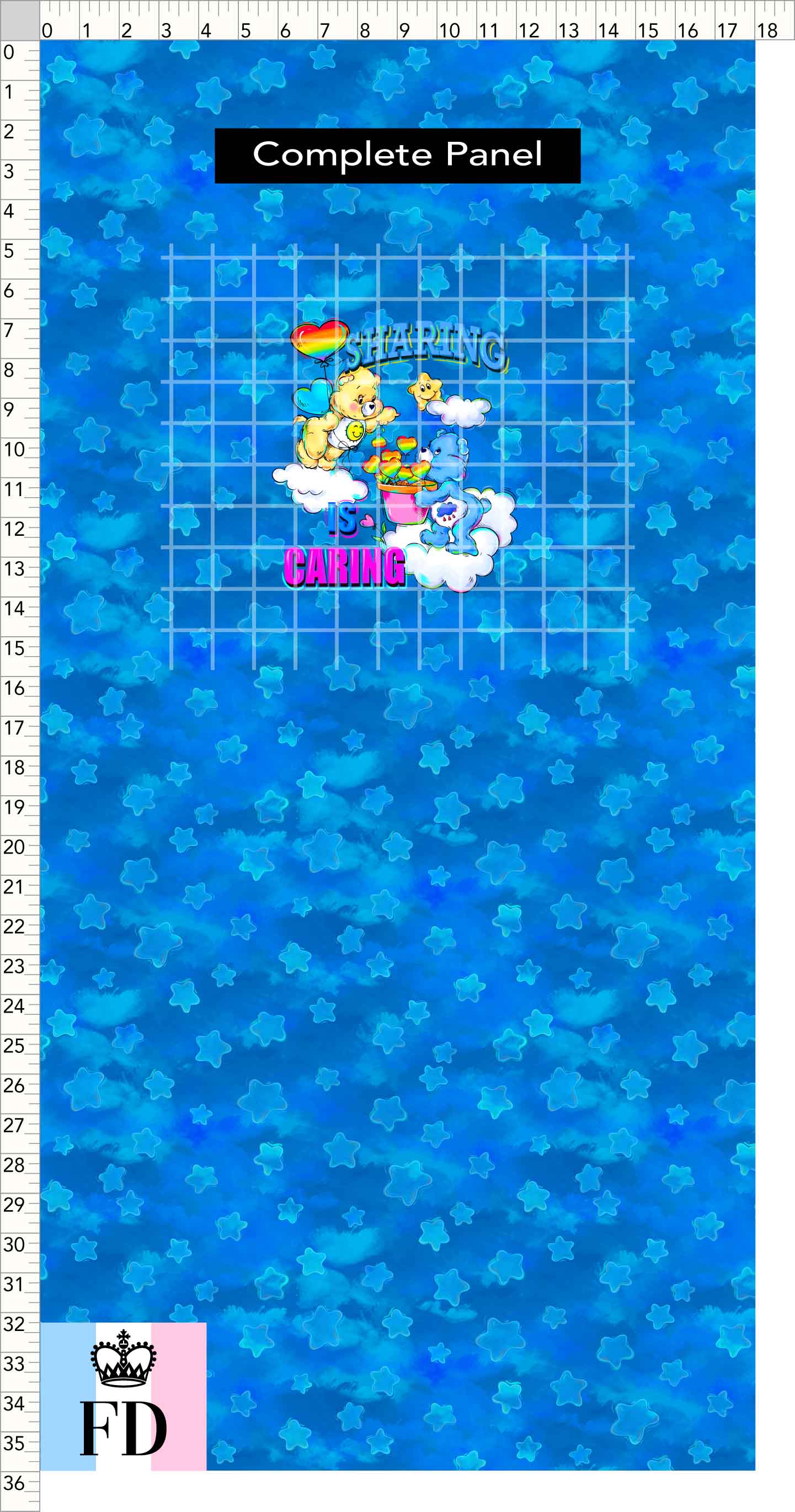 PREORDER - Rainbow Bears - Panel - Sharing - Stars Blue - CHILD