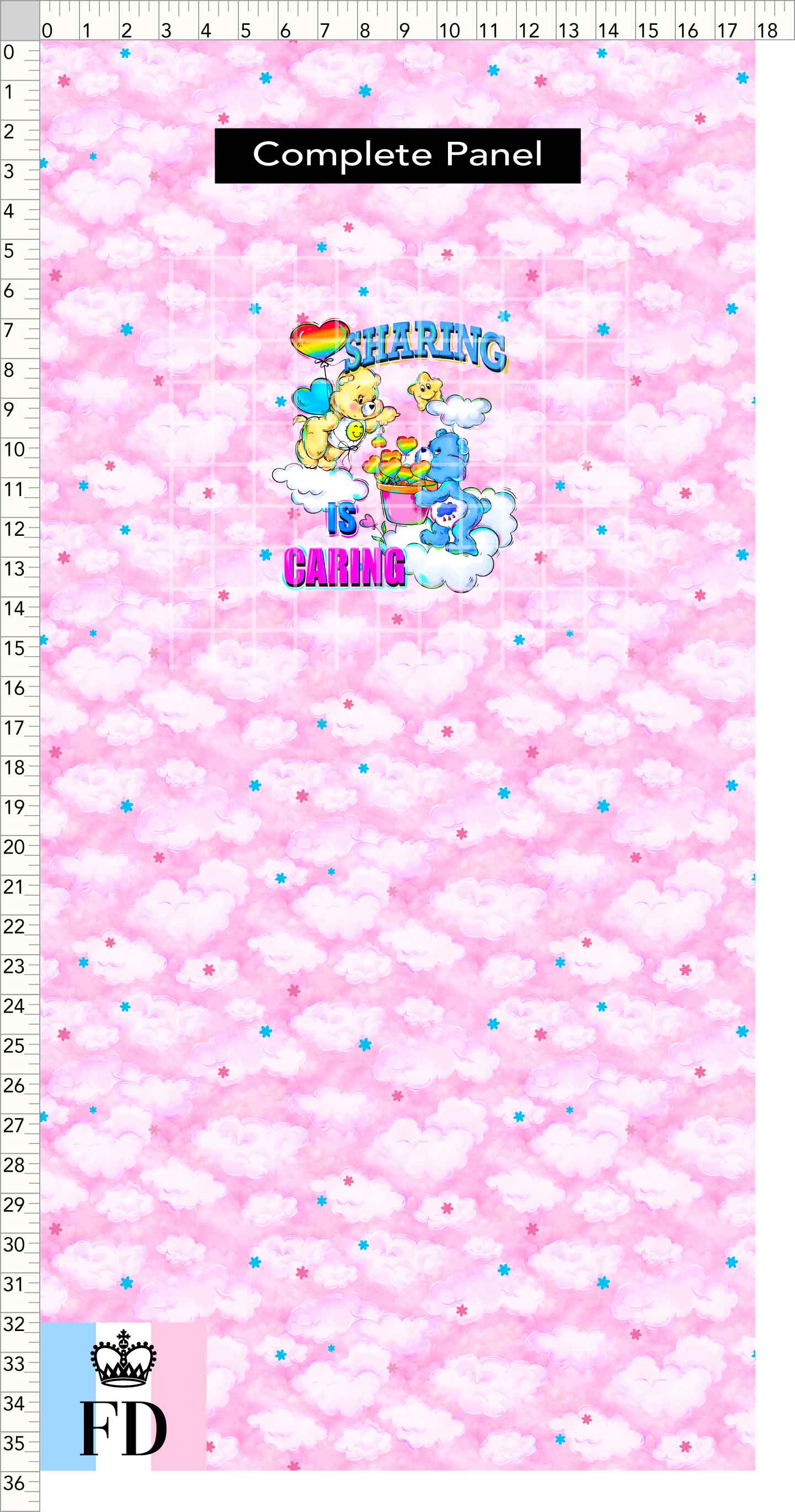 PREORDER - Rainbow Bears - Panel - Sharing - Clouds Pink - CHILD