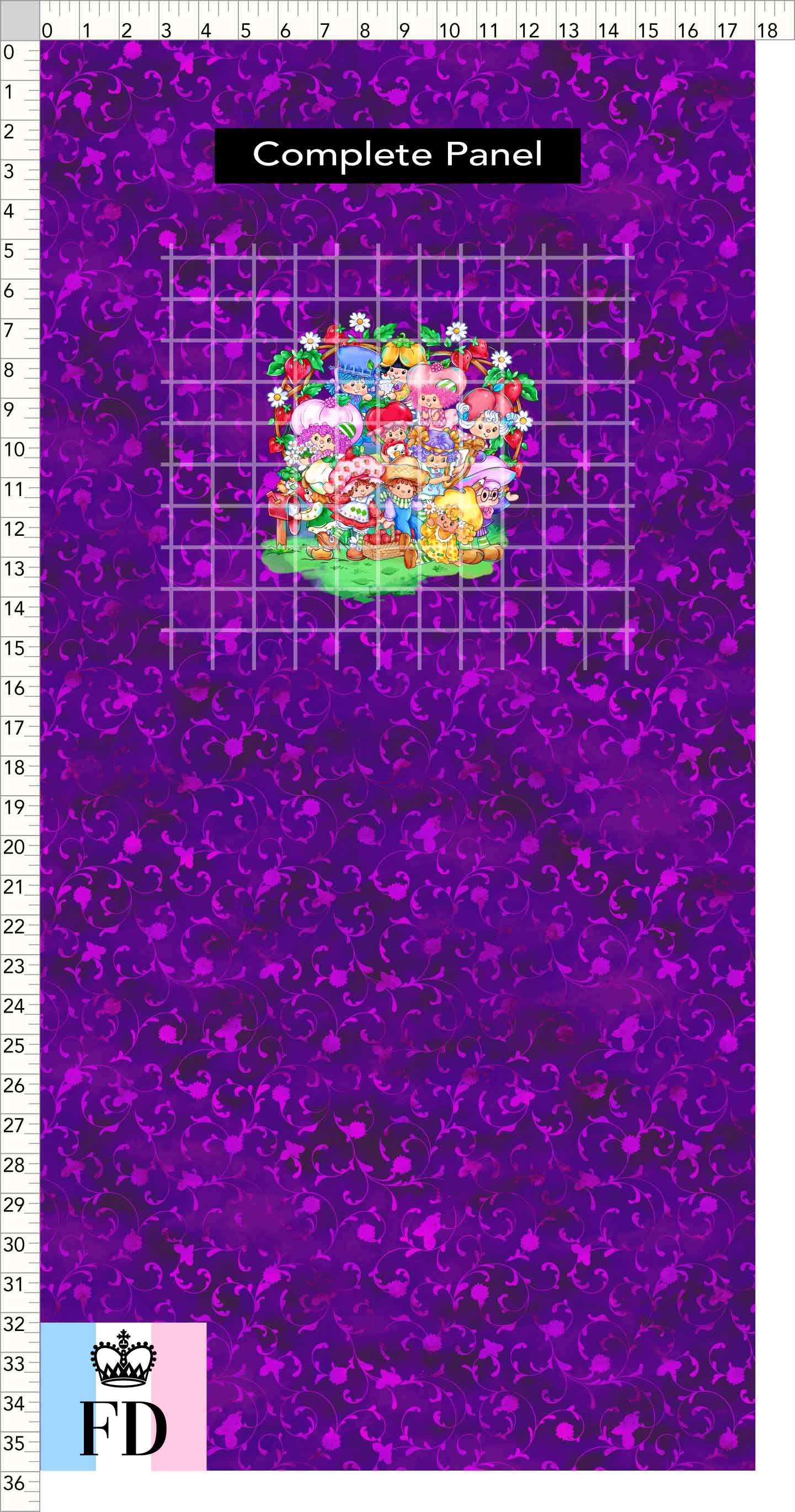 PREORDER - Short-Berry Friends - Panel - Short-Berry Friends - Foliage Purple - CHILD or ADULT