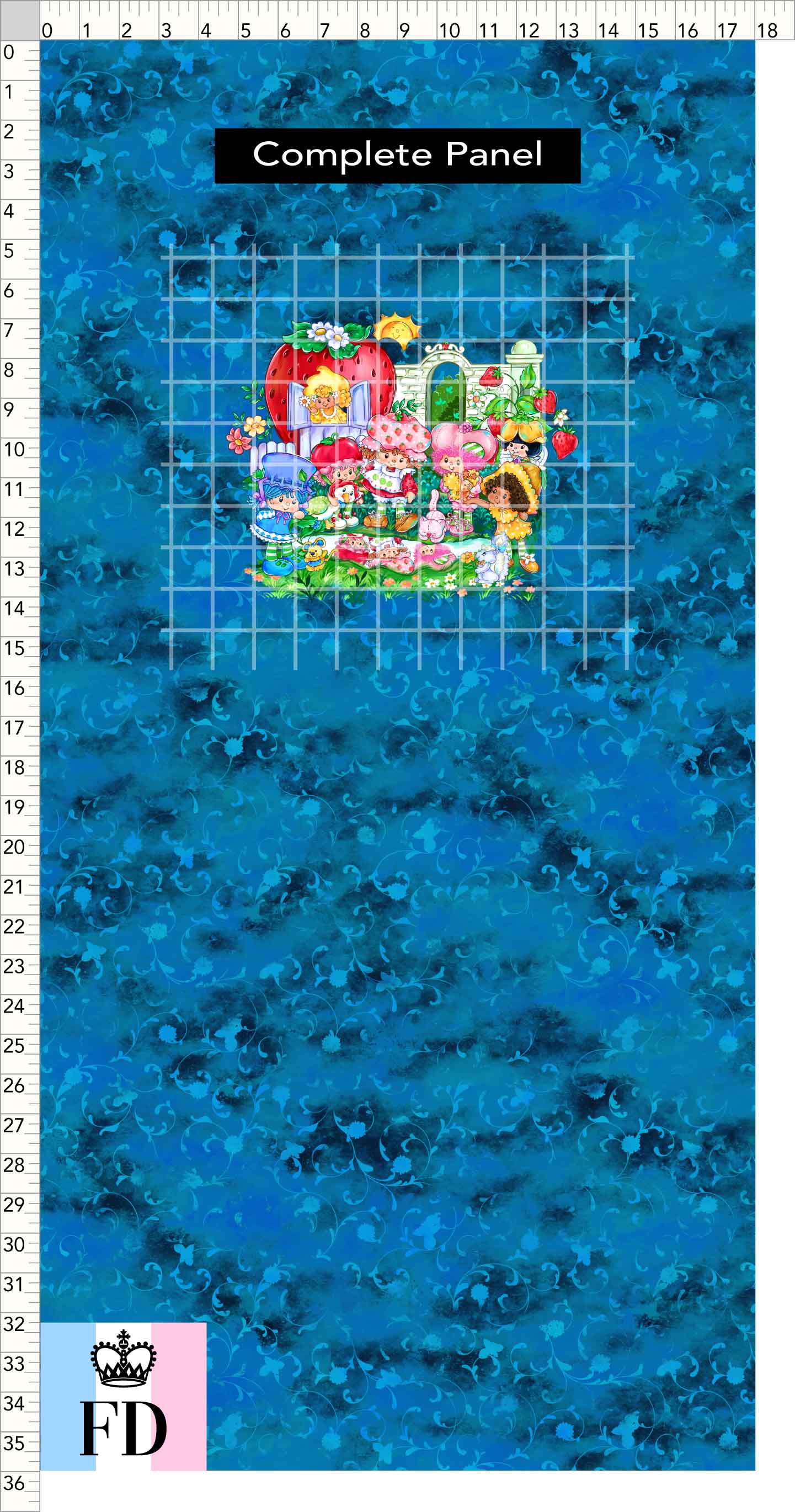 PREORDER - Short-Berry Friends - Panel - Short-Berry Girls - Foliage Blue - CHILD or ADULT