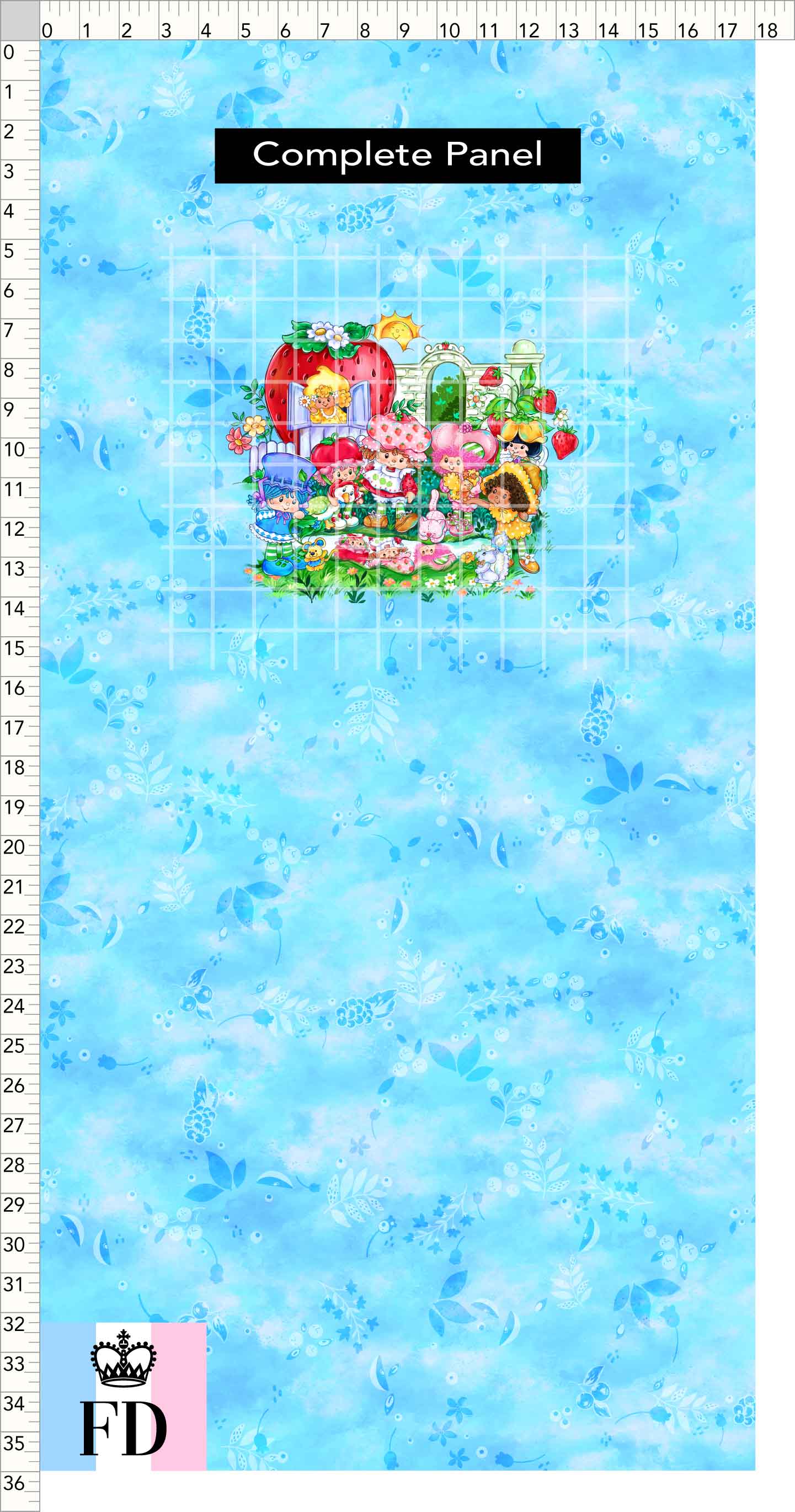 PREORDER - Short-Berry Friends - Panel - Short-Berry Girls - Leaves Light Blue - CHILD or ADULT