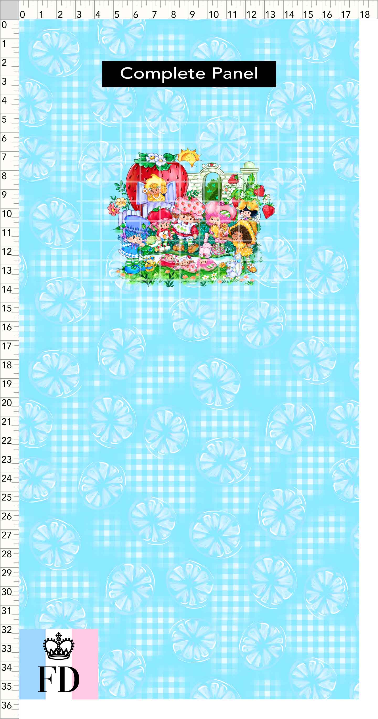 PREORDER - Short-Berry Friends - Panel - Short-Berry Girls - Lemons Light Blue - CHILD or ADULT