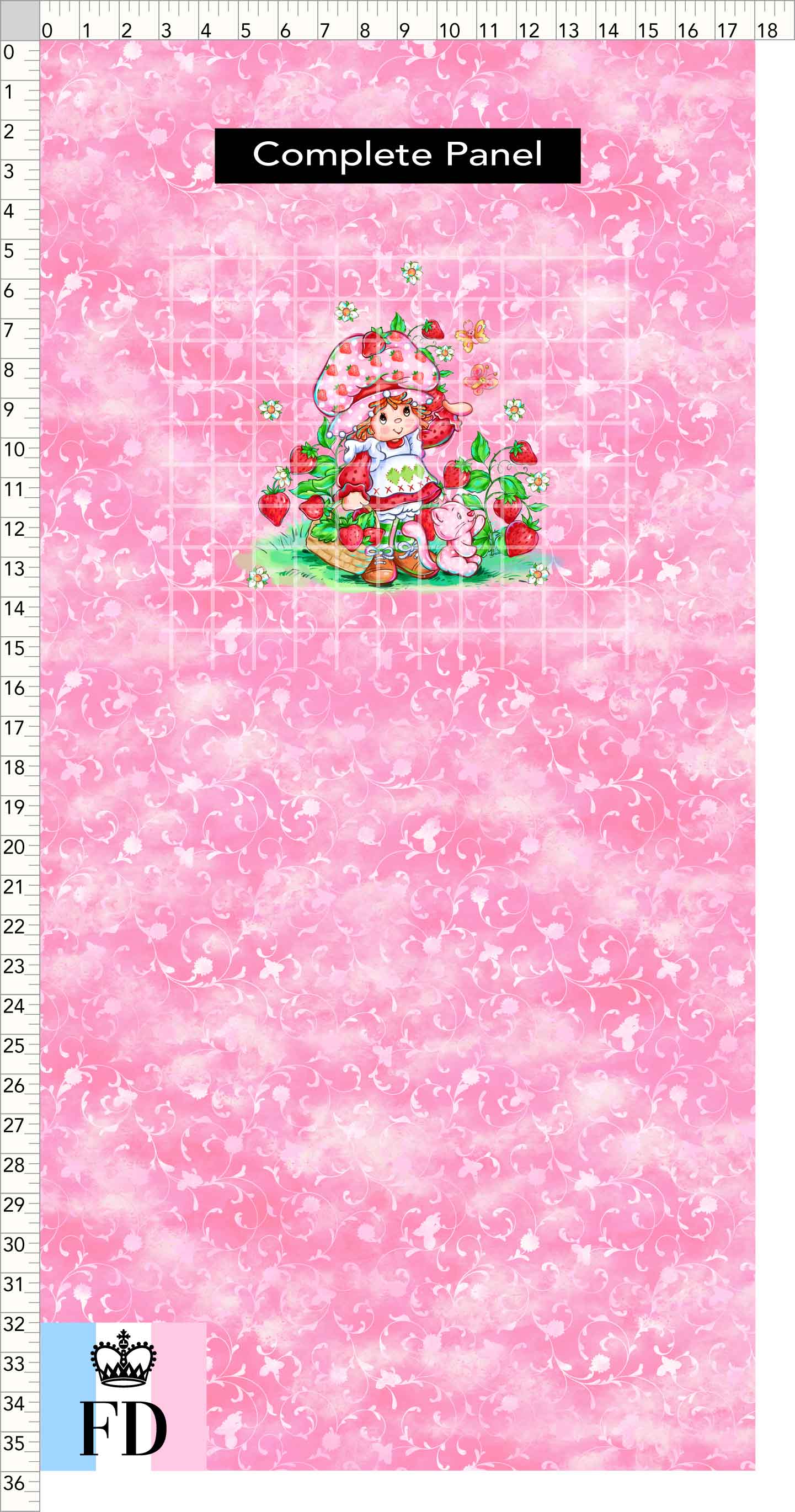 PREORDER - Short-Berry Friends - Panel - Strawberry - Foliage Pink - CHILD or ADULT