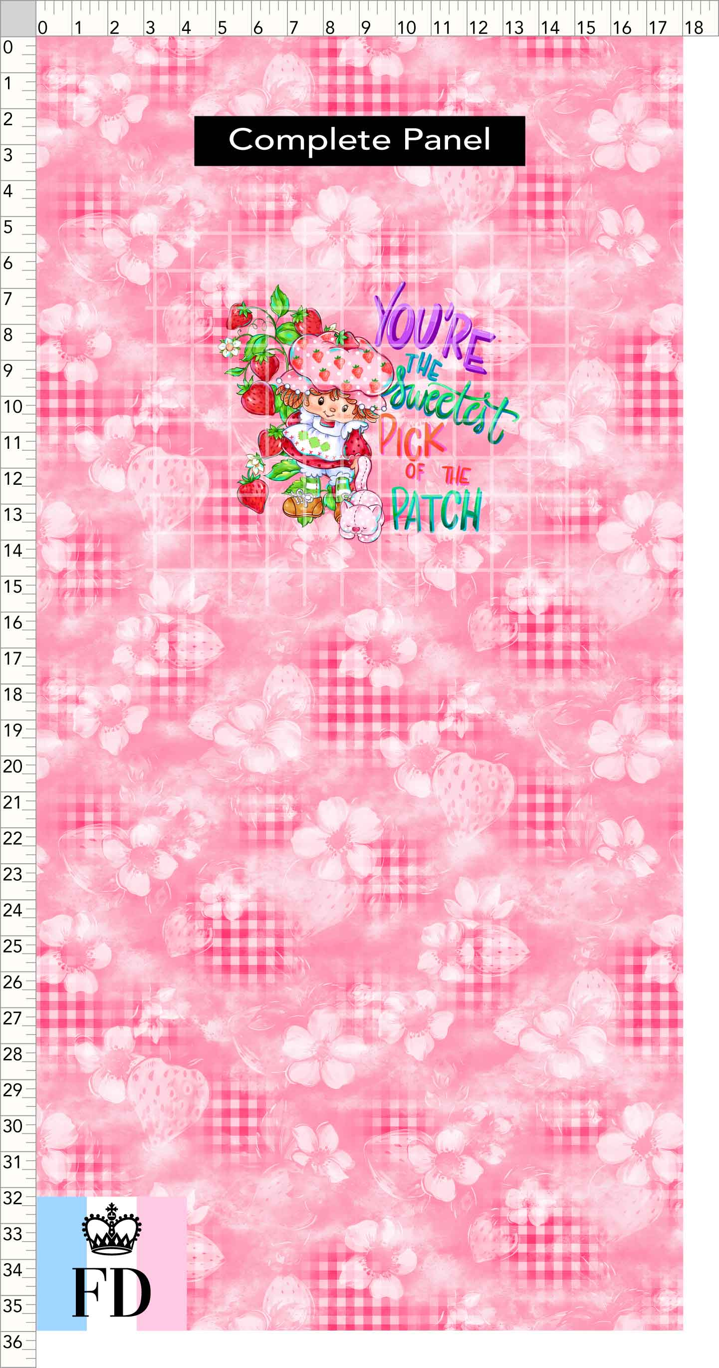 PREORDER - Short-Berry Friends - Panel - Sweetest Pick - Gingham Pink - CHILD or ADULT