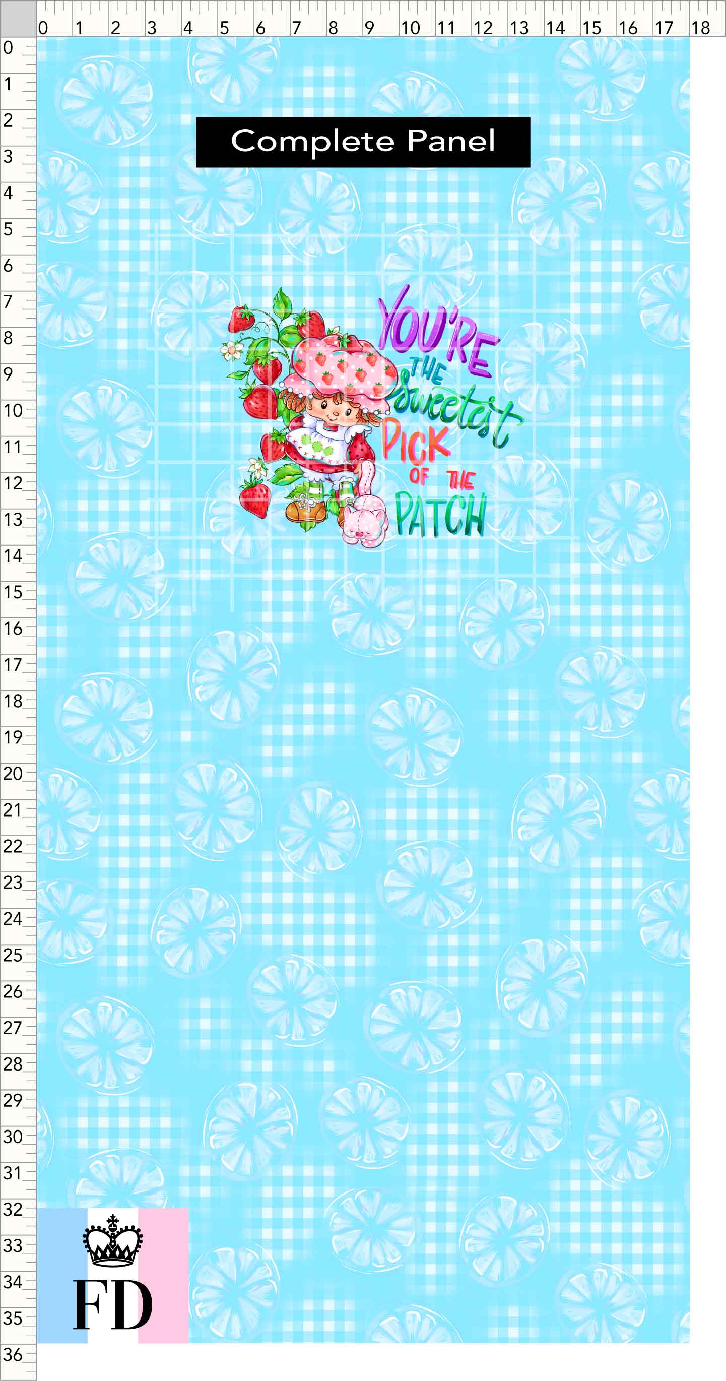 PREORDER - Short-Berry Friends - Panel - Sweetest Pick - Lemons Light Blue - CHILD or ADULT