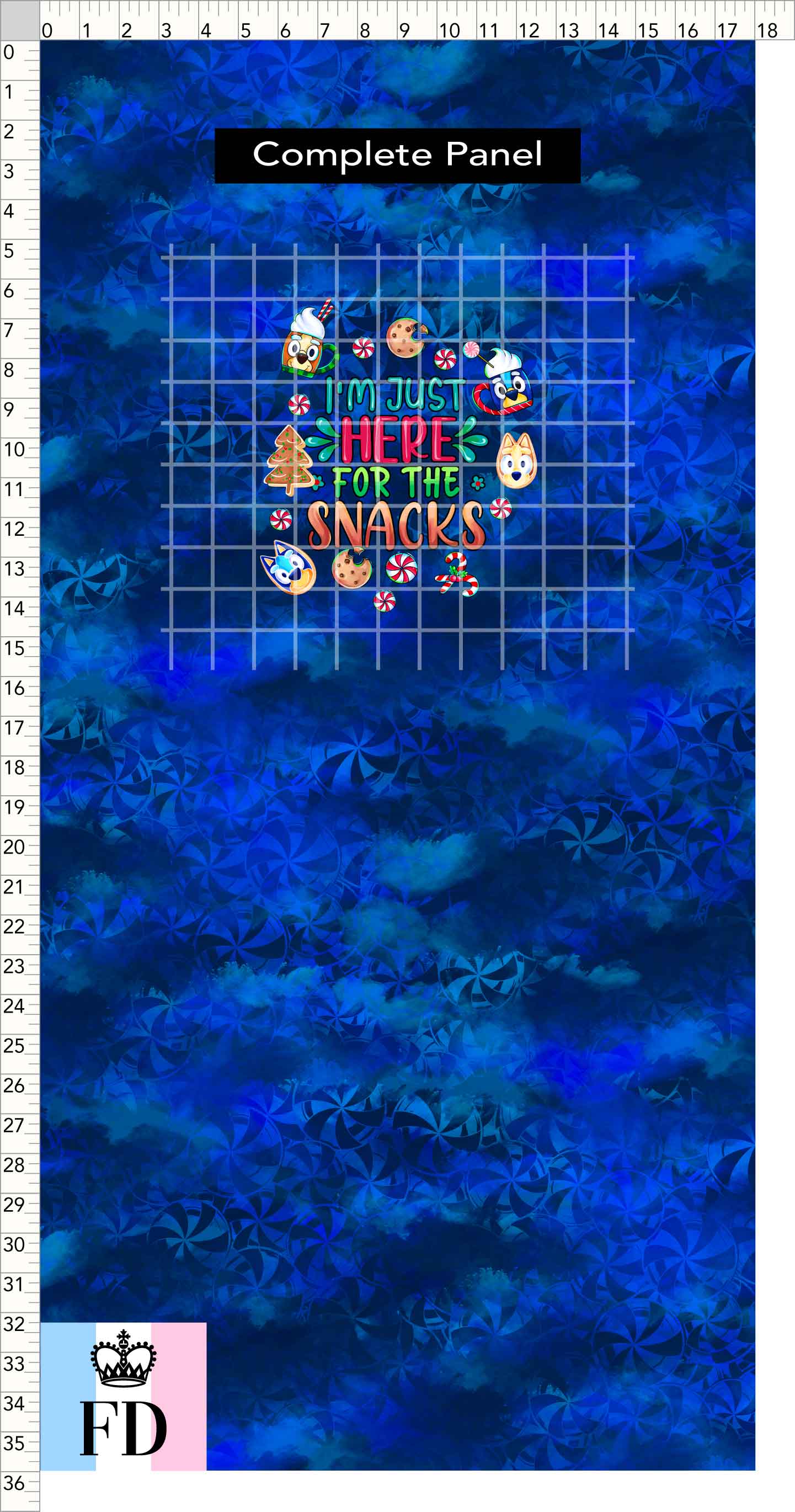 PREORDER - Christmas Wackadoo! - Panel - Snacks - Candy Blue - CHILD or ADULT