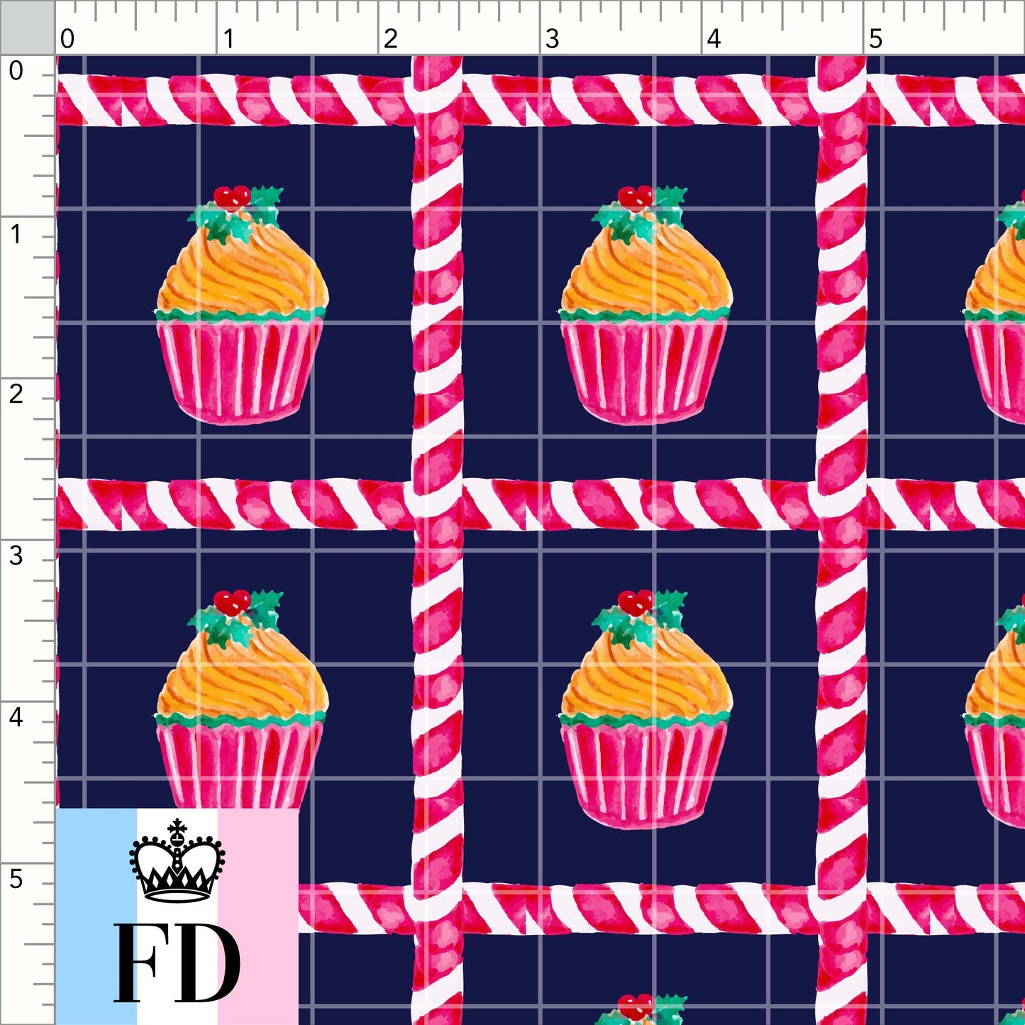 PREORDER - Food - Christmas Candy Cupcake - Dark Blue