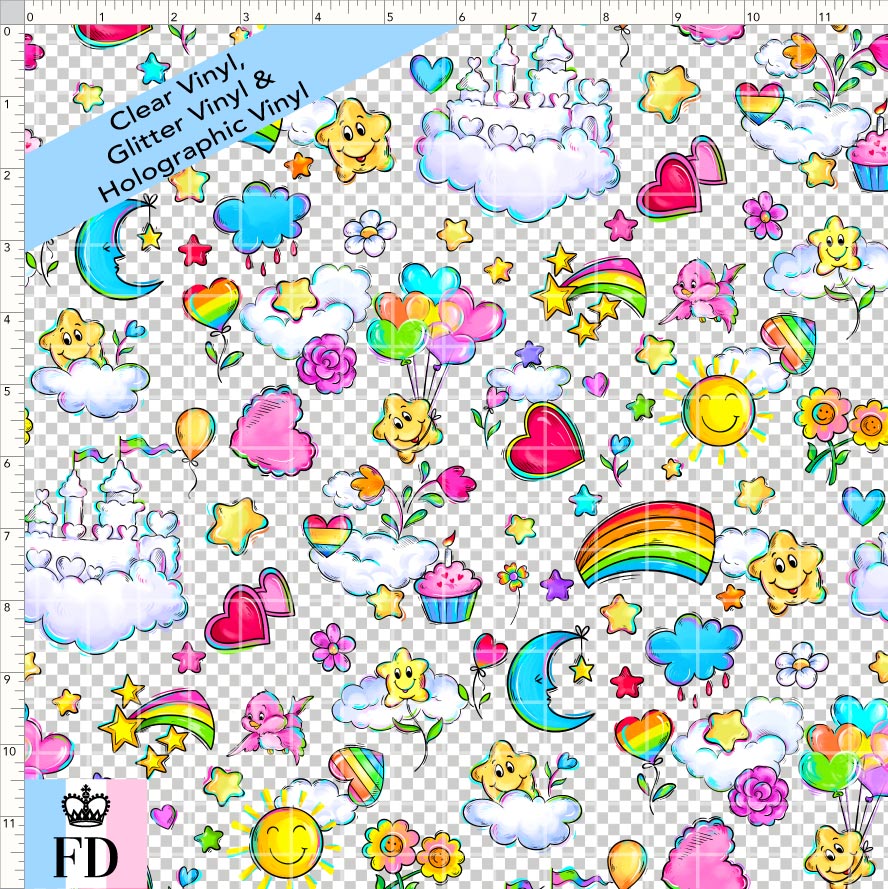PREORDER - Rainbow Bears - Cute Sky - CLEAR & GLITTER VINYL - SMALL SCALE