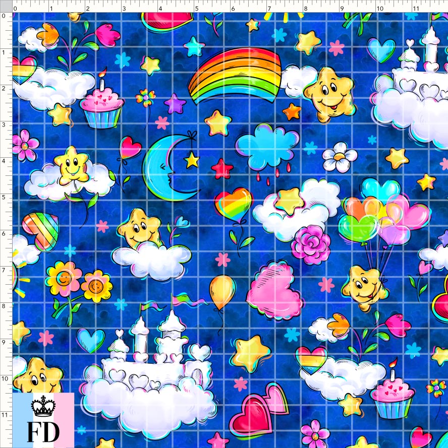 PREORDER - Rainbow Bears - Cute Sky - Dark Blue - REGULAR SCALE
