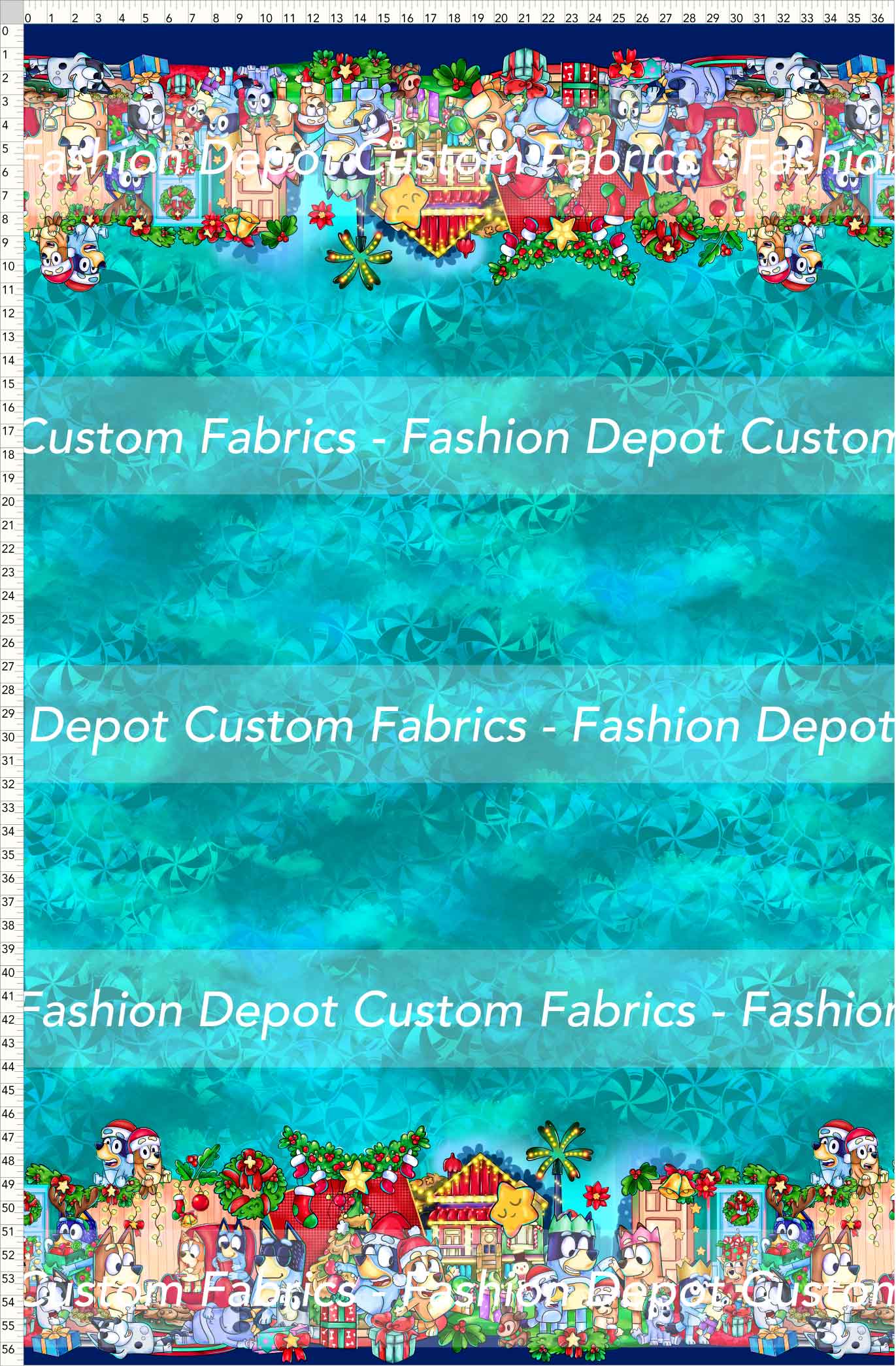 PREORDER - Christmas Wackadoo! - Double Border - Candy Teal Background