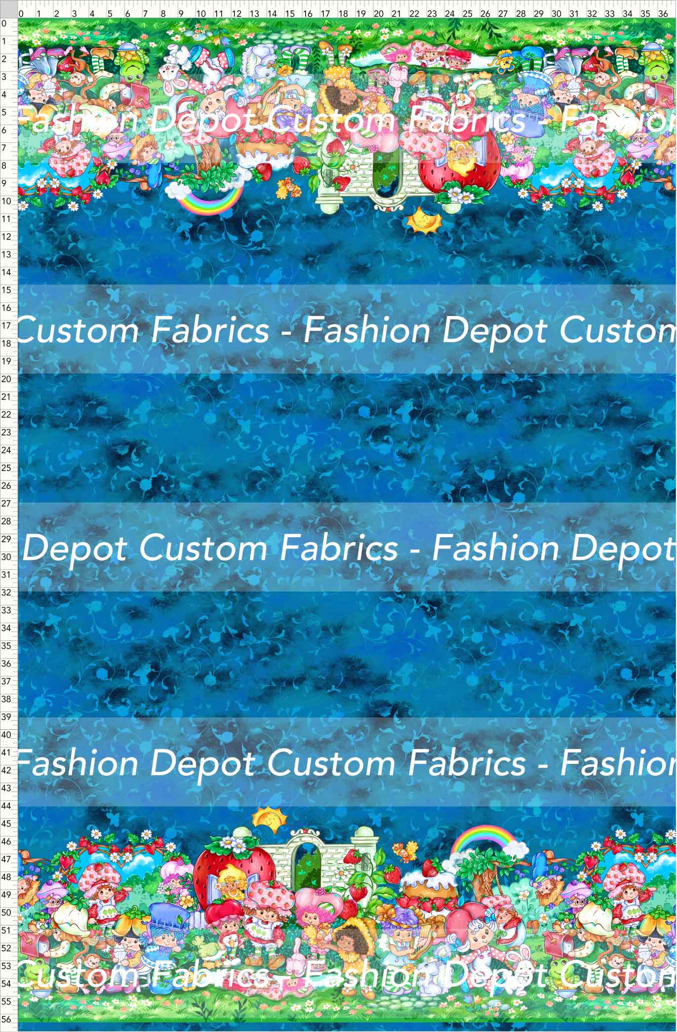 PREORDER - Short-Berry Friends - Double Border - Foliage Blue Background
