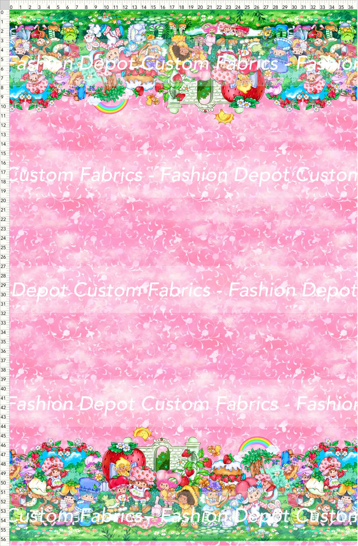 PREORDER - Short-Berry Friends - Double Border - Foliage Pink Background