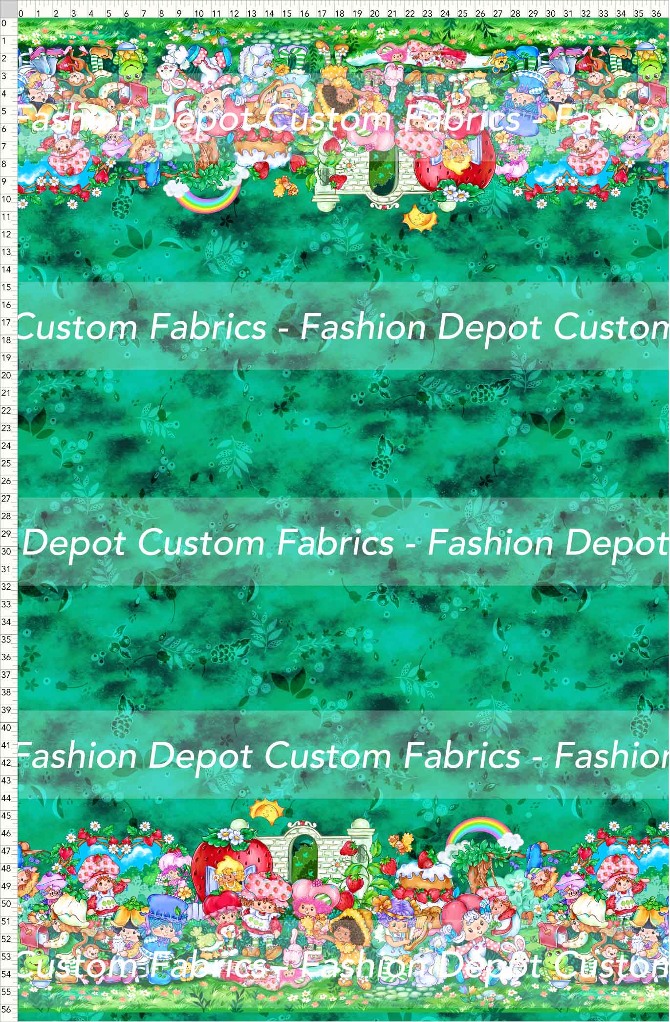 PREORDER - Short-Berry Friends - Double Border - Leaves Green Background