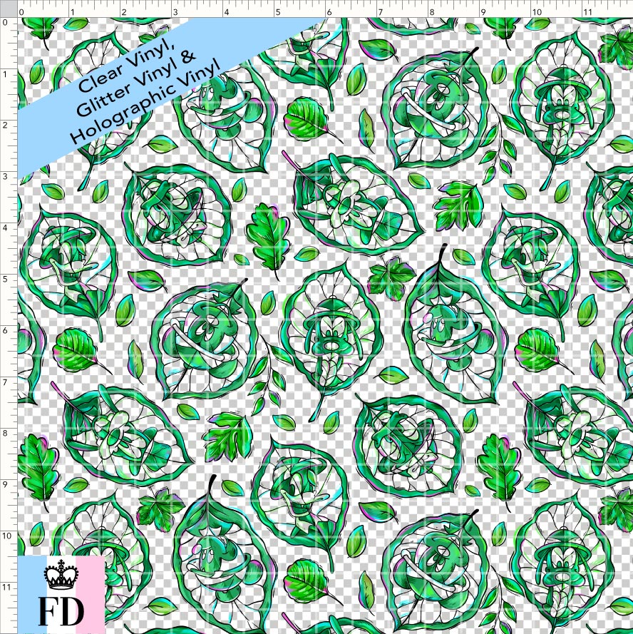PREORDER - Safari Adventures - Fenestrated Leaves - CLEAR & GLITTER VINYL - REGULAR SCALE