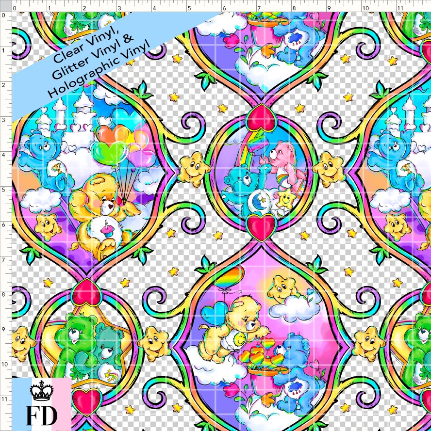 PREORDER - Rainbow Bears - Frames - CLEAR & GLITTER VINYL - REGULAR SCALE