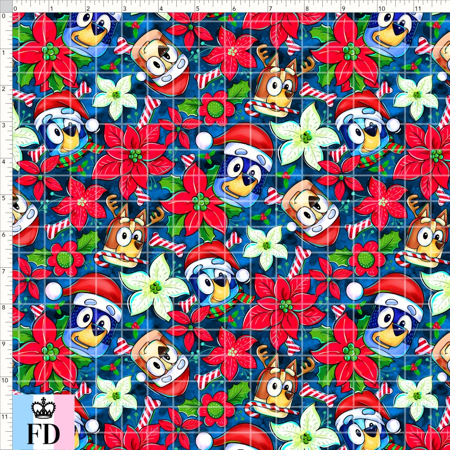 PREORDER - Christmas Wackadoo! - Heeler Poinsettia - Dark Blue - SMALL SCALE
