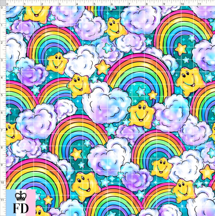 PREORDER - Rainbow Bears - Rainbow Star - Teal - REGULAR SCALE
