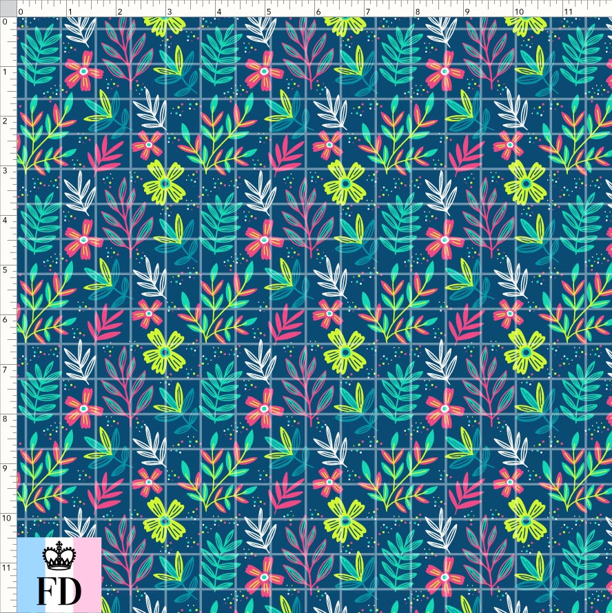 PREORDER - Flowers - Teal Contrast Flowers