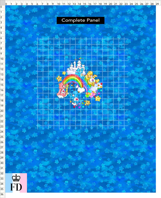 PREORDER - Rainbow Bears - Panel - Castle Fun - Stars Blue - ADULT