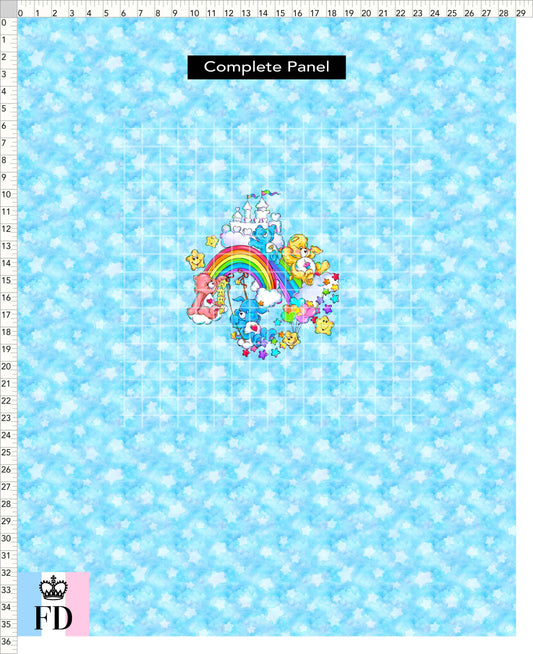 PREORDER - Rainbow Bears - Panel - Castle Fun - Stars Light Blue - ADULT