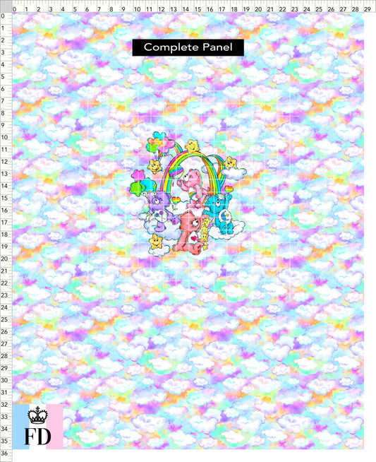 PREORDER - Rainbow Bears - Panel - Rainbow Bears - Clouds Colorful - ADULT