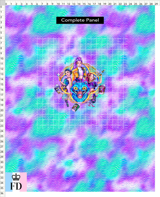 PREORDER - KPop Demon HuntrX - Panel - HunterX - Aqua Lilac Waves - ADULT