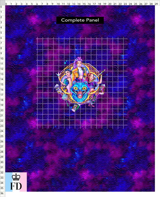 PREORDER - KPop Demon HuntrX - Panel - HunterX - Blue Magenta Waves - ADULT