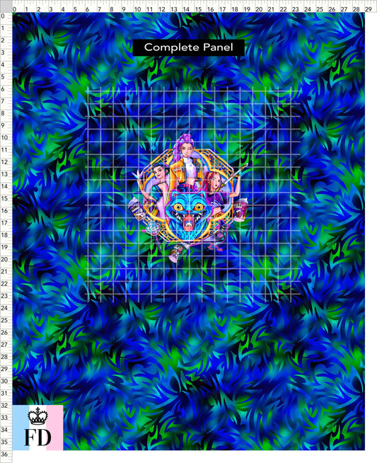 PREORDER - KPop Demon HuntrX - Panel - HunterX - Blue Green Wild - ADULT
